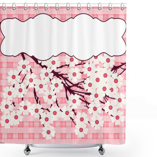 Personality  Vector Floral Frame Vector Illustration  Shower Curtains