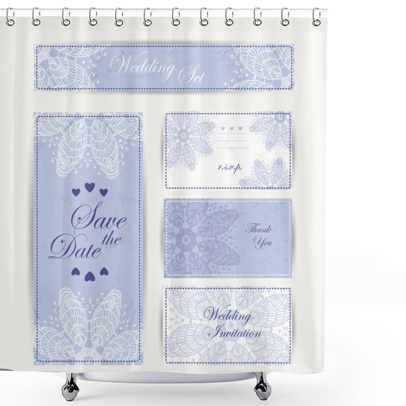 Personality  Wedding Invitation, Thank You Card, Save The Date Cards. RSVP Card Shower Curtains