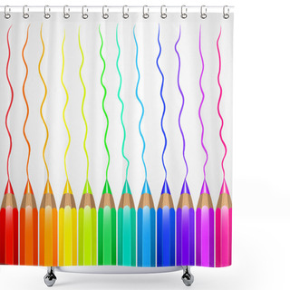 Personality  Set Of Colorful Pencils Shower Curtains