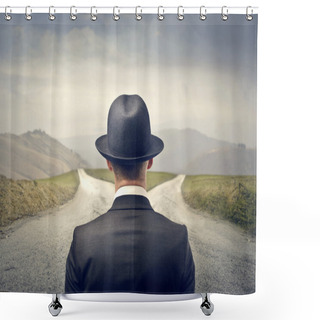 Personality  Man With Hat Shower Curtains