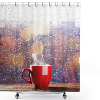 Personality  Steaming Cup Of Coffee Shower Curtains