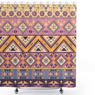 Personality  Seamless Colorful Navajo Pattern Shower Curtains