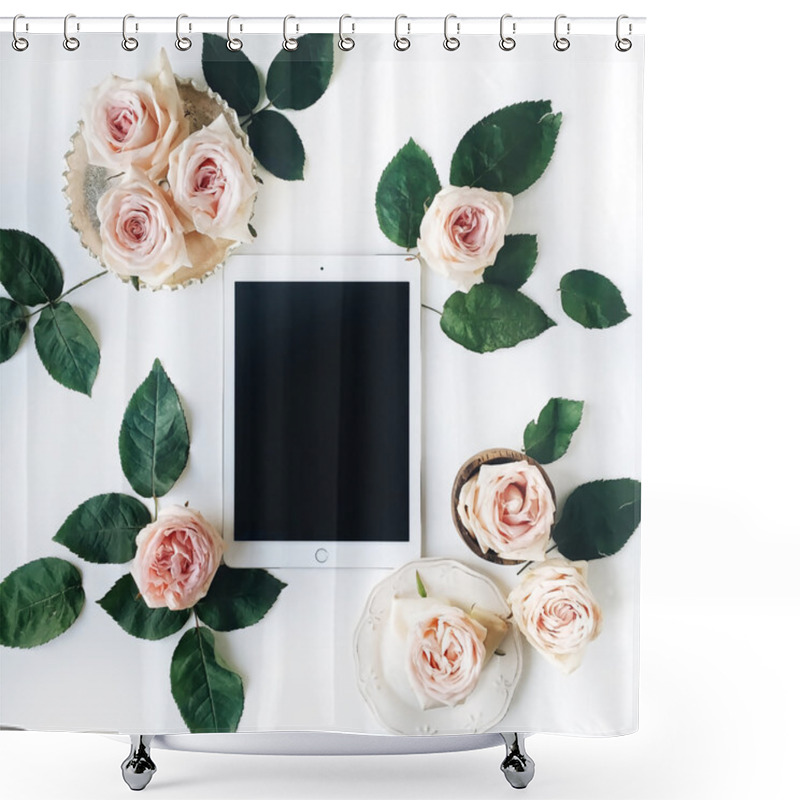 Personality  Tablet, vintage golden tray shower curtains