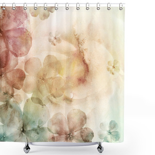 Personality  Watercolor Background With Flowers Shower Curtains