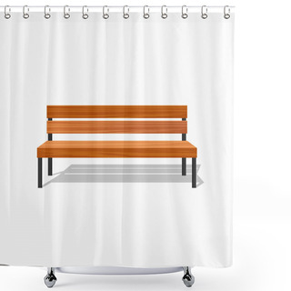 Personality  Park Wood Benches And Steel Shower Curtains