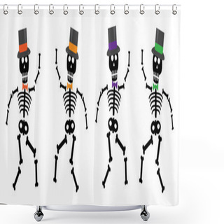 Personality  Happy Halloween Skeletons Shower Curtains