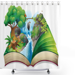Personality  A Storybook With An Image Of The Gift Of Nature Shower Curtains