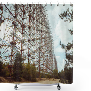 Personality  Duga - Soviet Over-the-horizon OTH Radar System. Duga-3 Russian Woodpecker - Antenna Complex, Military Object Of USSR ABM. Chernobyl Exclusion Zone, Pripyat, Ukraine Shower Curtains