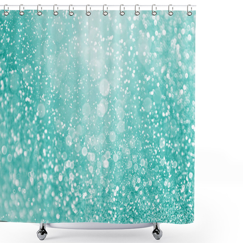 Personality  Teal, Turquoise, Aqua And Mint Glitter Sparkle Background Shower Curtains