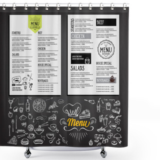 Personality  Food Menu, Restaurant Template Design Shower Curtains
