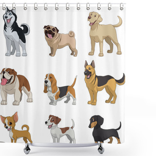 Personality  Set Purebred Dogs Shower Curtains
