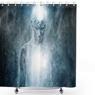 Personality  Man With Conceptual Spiritual Body Art Shower Curtains