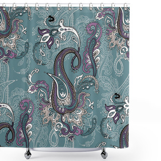Personality  Paisley. Hand Drawn Boho Ornament Shower Curtains