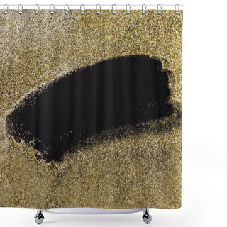 Personality  Golden Glitter On A Black Surface, Background For Christmas, New Year, Birthday, Special Occasions, With A Copy Space. Shower Curtains