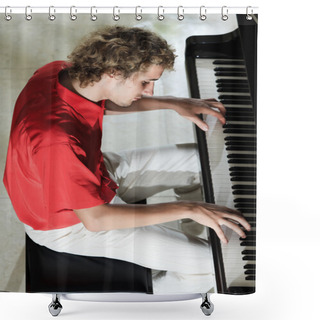 Personality  Piano Shower Curtains