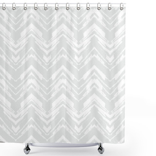 Personality  White Geometric Texture With Hand Drawn Chevrons Shower Curtains