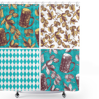 Personality  Oktoberfest Typographical Vintage Background Shower Curtains