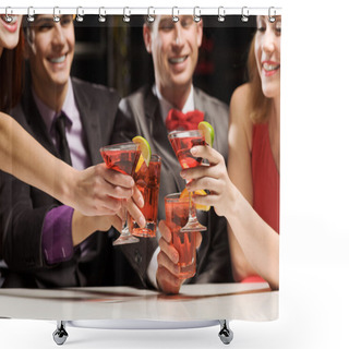 Personality  People Having Cocktail Party Shower Curtains