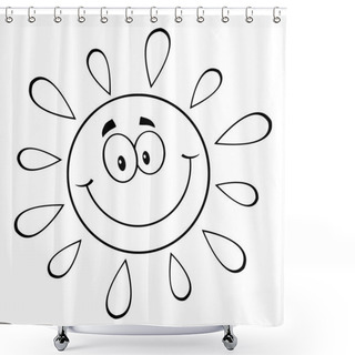 Personality  Black And White Happy Sun  Shower Curtains
