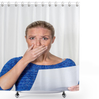 Personality  Woman Gets Bad News Shower Curtains