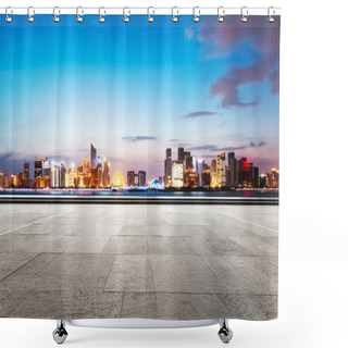 Personality  Empty Floor With Cityscape Of Hangzhou Shower Curtains