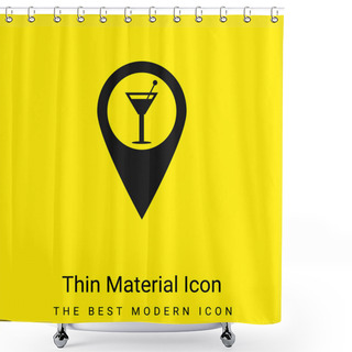 Personality  Bar Pin Minimal Bright Yellow Material Icon Shower Curtains