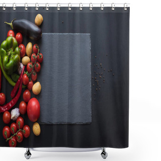 Personality  Ripe Vegetables And Slate Board Shower Curtains