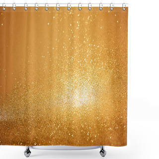 Personality  Golden Christmas Background With Glossing Sequins Shower Curtains