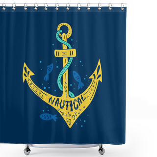 Personality  Nautical Lettering Design Shower Curtains