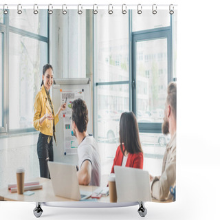 Personality  Professional Business Colleagues Men And Women During Meeting In Modern Office Shower Curtains