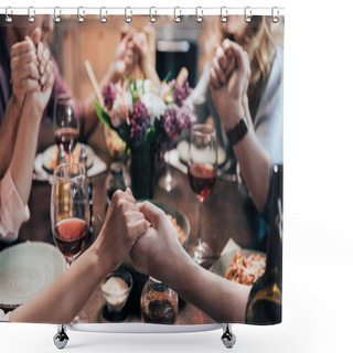 Personality  People Praying Before Dinner Shower Curtains