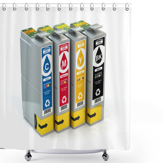 Personality  Cartridges For Colour Inkjet Printer. CMYK. Shower Curtains