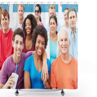 Personality  Crowd Of Spectators Watching Outdoor Sports Event Shower Curtains