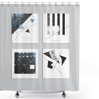 Personality  Geometrical Card Set Shower Curtains