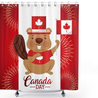Personality  Canada Day Card Shower Curtains