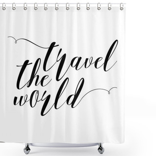 Personality  Hand Drawn Travel Inspirational Quote  Shower Curtains