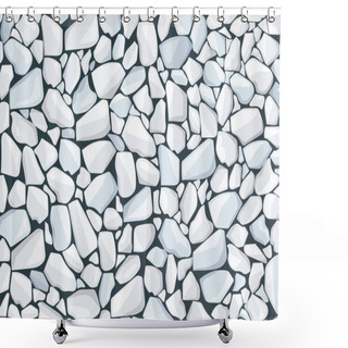 Personality  White Gravel Texture Wallpaper. Vector Illustration Eps 10 Shower Curtains