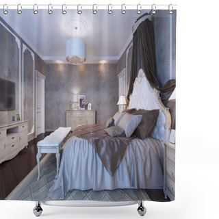 Personality  Large Double Bed With Curtains Shower Curtains