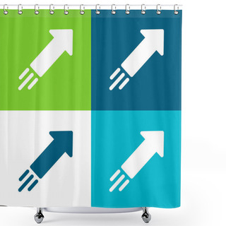 Personality  Arrow Flat Four Color Minimal Icon Set Shower Curtains