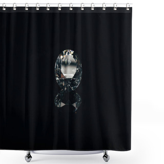 Personality  Transparent Pure Sparkling Diamond Isolated On Black With Reflection Shower Curtains