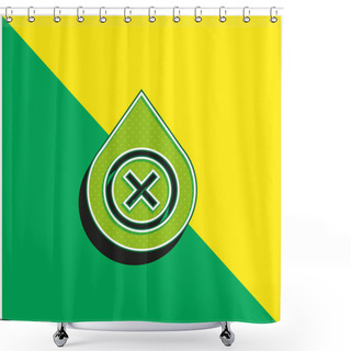 Personality  Blood Green And Yellow Modern 3d Vector Icon Logo Shower Curtains