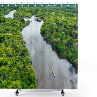 Personality  Aerial View Of Amazon Rainforest In Peru, South America. Green Forest. Bird's-eye View. Jungle In Peru.  Shower Curtains
