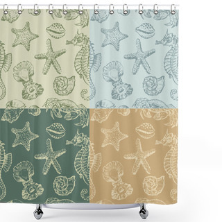 Personality  Patern Of The Sea Creatures Shower Curtains