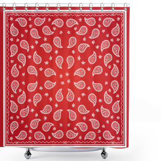 Personality  Red Paisley Bandana Simple Pattern Shower Curtains