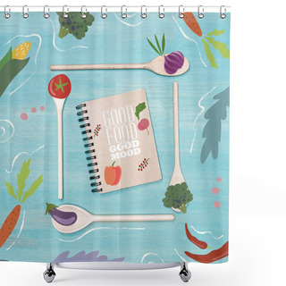 Personality  Good Food Good Mood Shower Curtains