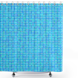 Personality  Seamless Pattern From Blue Triangles Shower Curtains