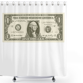 Personality  Vector - One Dollar Bills, Isolated On White. Shower Curtains