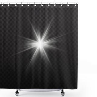 Personality  Bright White Stars. Shower Curtains