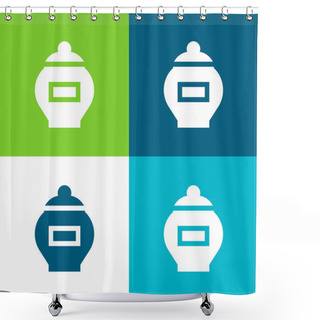 Personality  Ash Flat Four Color Minimal Icon Set Shower Curtains