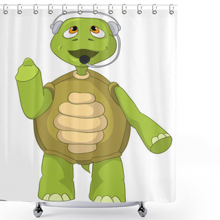 Personality  Funny Turtle. Comunication. Shower Curtains